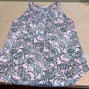 Cooper & Ella sleeveless tank neon pink and black